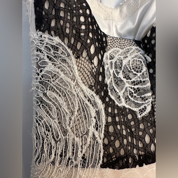 Vera Wang luxe Bridal Gown Black And White Size 10. 2014 Runway. Lace - Picture 6 of 16